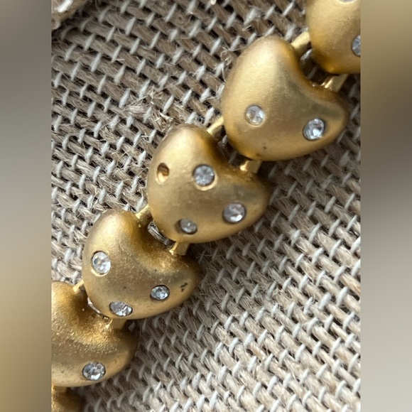 Stunning Vintage Swarovski  Hearts Choker Necklace Missing Two Crystal - Picture 9 of 12